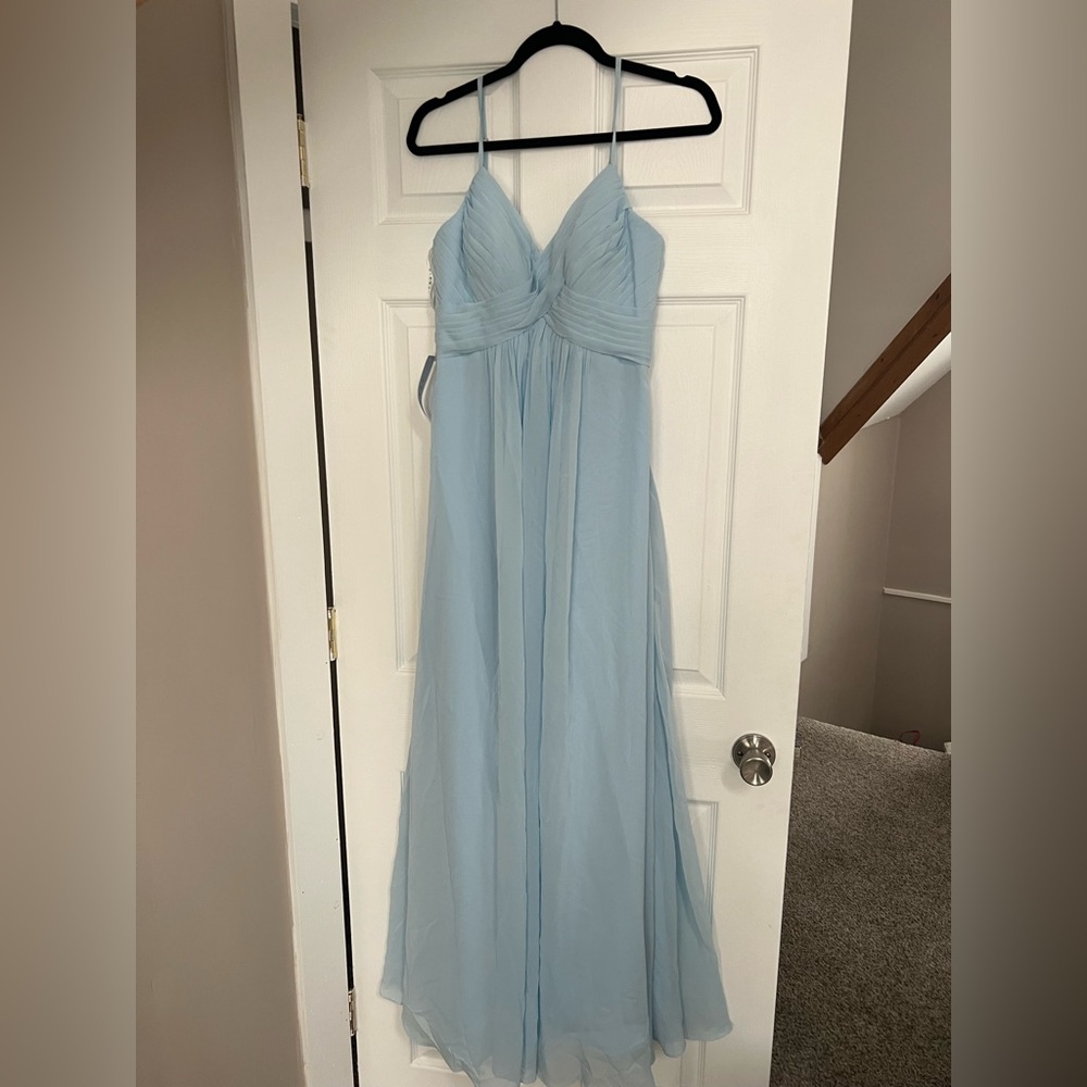 Azazie Light Blue Maxi Dress